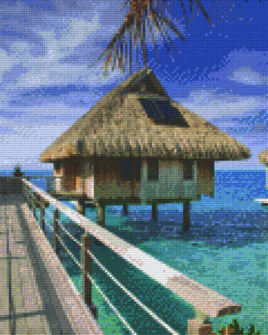 Tropical Holiday Home Nine [9] Baseplates PixelHobby Mini- mosaic Art Kit
